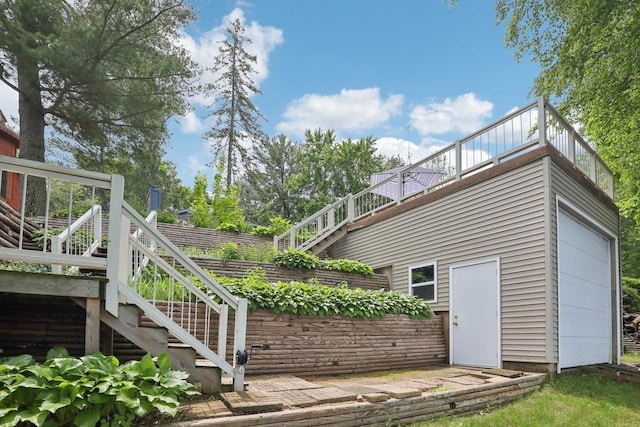 W10134 Schiefelbein Rd, Poynette, WI 53955 - view of property exterior with a garage and stairway