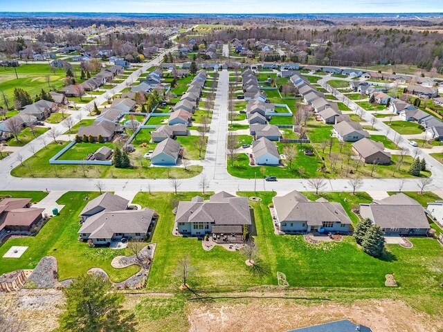 drone / aerial view with a residential view