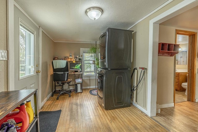 304 Mitchell St, Belleville, WI 53508 - storage room featuring stacked washer and dryer