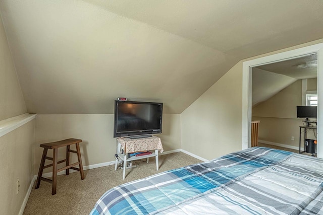 304 Mitchell St, Belleville, WI 53508 - bedroom with carpet flooring, baseboards, and vaulted ceiling