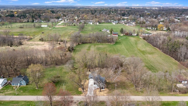 drone / aerial view with a rural view