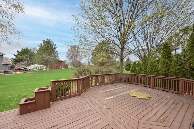 deck with a yard