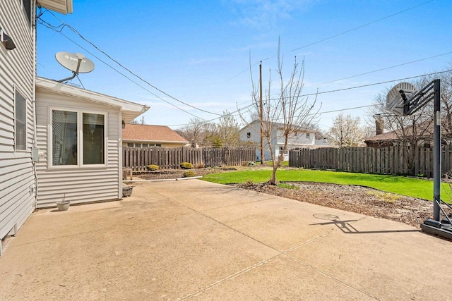 view of patio with a fenced backyard