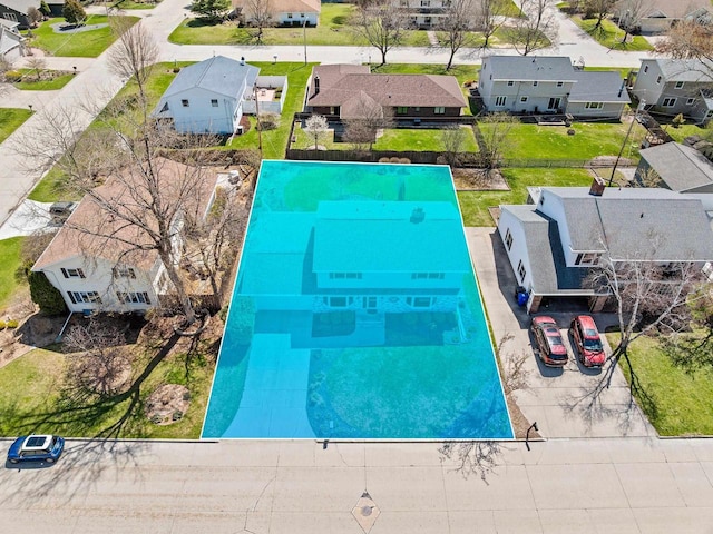 aerial view with a residential view