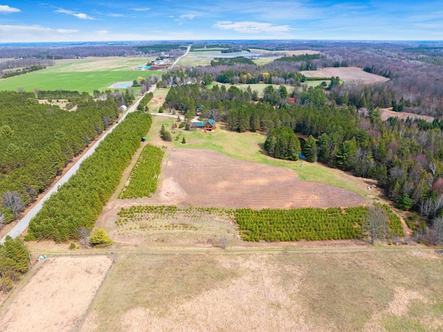 bird's eye view featuring a rural view