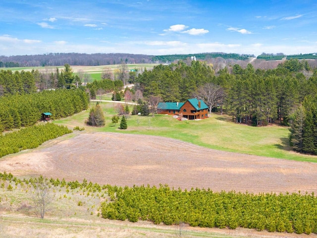 drone / aerial view featuring a rural view