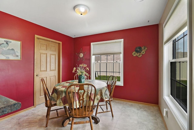dining area with baseboards