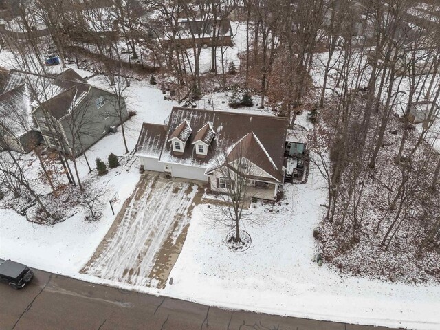 view of snowy aerial view