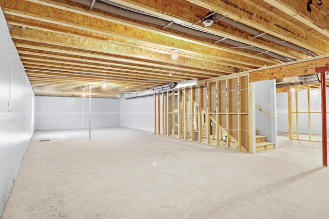 N6285 Blarney Stone Dr, Albany, WI 53520 - unfinished below grade area with stairs