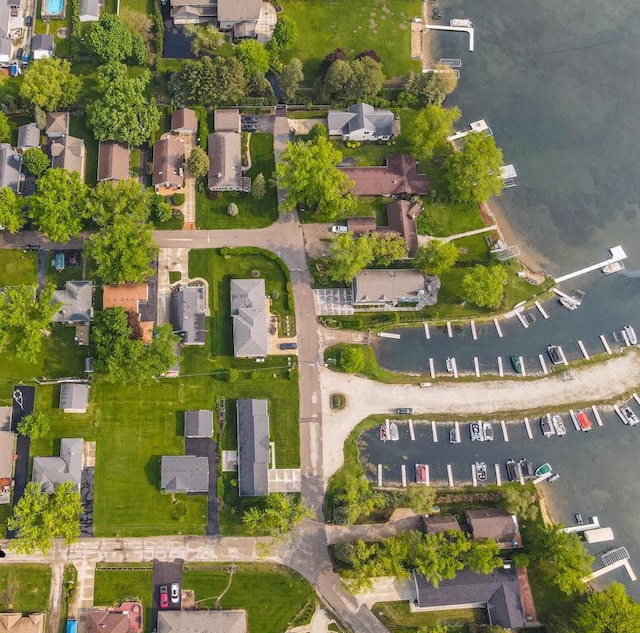 aerial view with a residential view