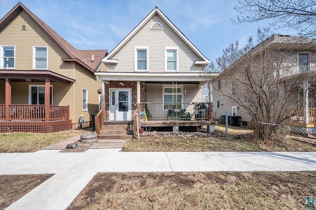 view of front of house with covered porch
