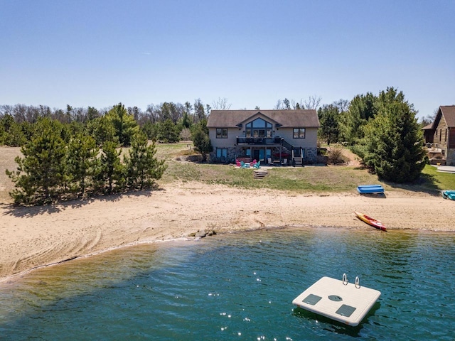 W5588 S Stone Gate Dr, New Lisbon, WI 53950 - property view of water featuring stairway