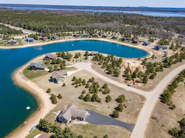 W5588 S Stone Gate Dr, New Lisbon, WI 53950 - aerial view featuring a water view and a forest view