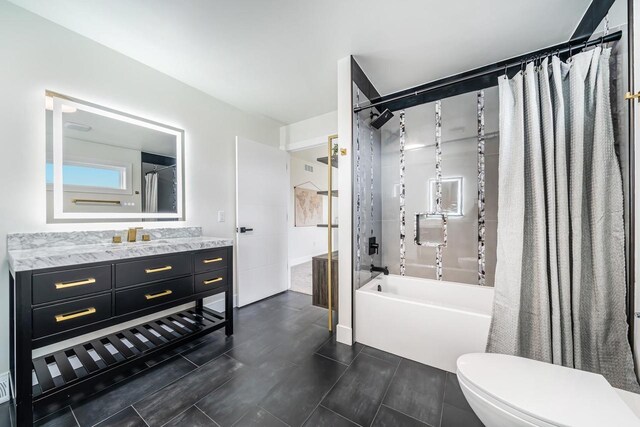 1810 White Dove Ln, Kaukauna, WI 54130 - bathroom with vanity, shower / bath combo, and toilet