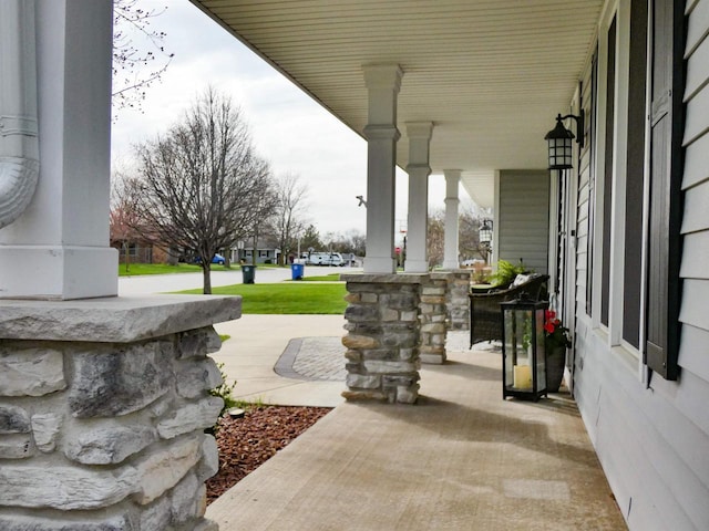 view of patio with covered porch
