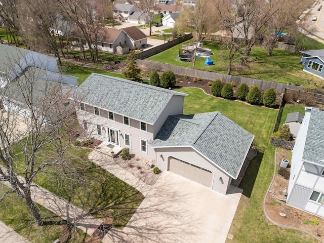 drone / aerial view featuring a residential view