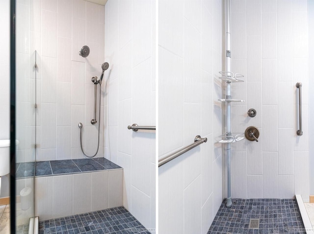 full bathroom with a tile shower