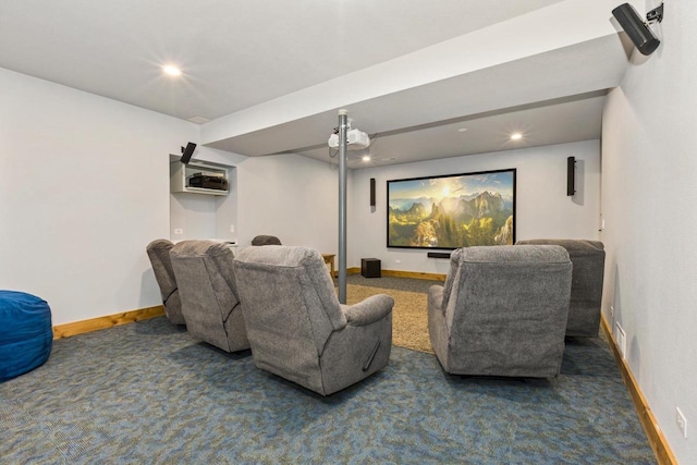 W5929 Driftwood Ln, New Lisbon, WI 53950 - carpeted cinema room featuring recessed lighting