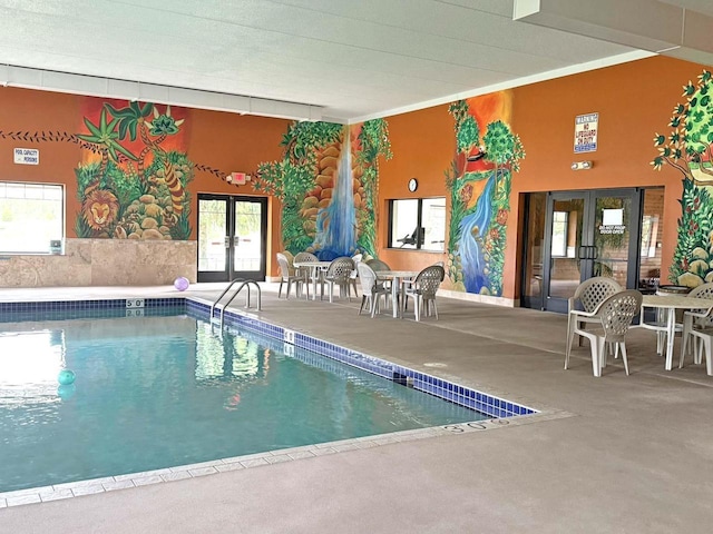 W5929 Driftwood Ln, New Lisbon, WI 53950 - indoor community pool featuring french doors