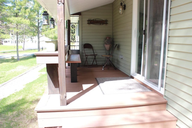 view of patio with a porch