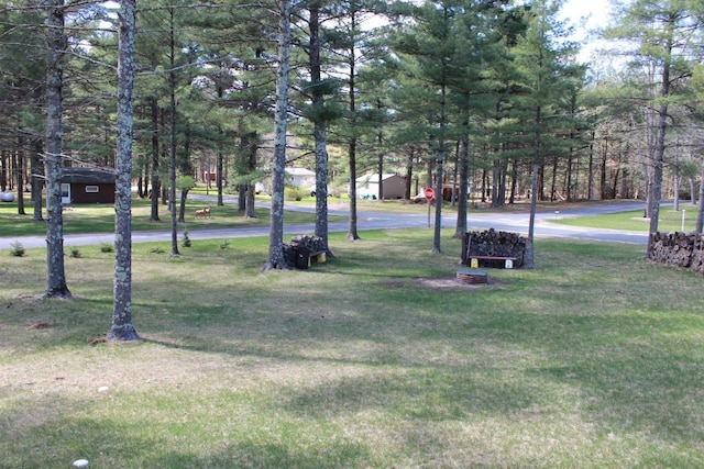 view of home's community featuring a lawn