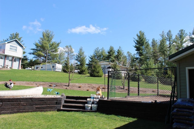 view of yard featuring fence
