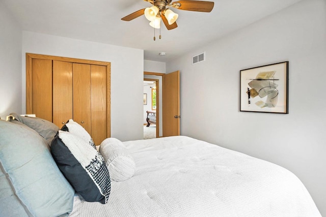 3631 Flagstone Cir, Middleton, WI 53562 - bedroom with a closet and a ceiling fan