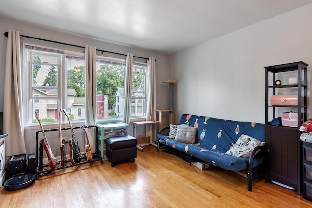 living area with light wood finished floors