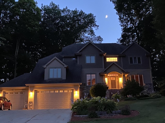 765 Safer Ct, Brookfield, WI 53045 - craftsman inspired home with driveway, a front lawn, and a garage