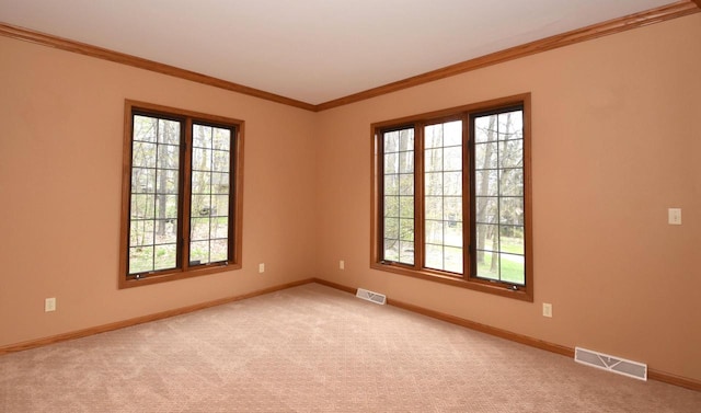 765 Safer Ct, Brookfield, WI 53045 - spare room with baseboards, a wealth of natural light, visible vents, and light colored carpet