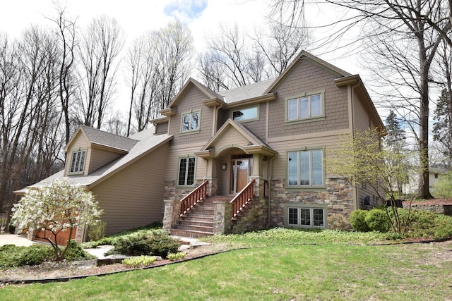 765 Safer Ct, Brookfield, WI 53045 - craftsman inspired home with stone siding and a front yard