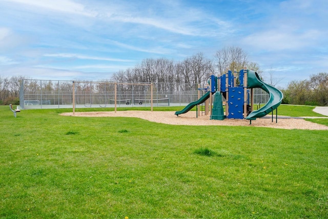 765 Safer Ct, Brookfield, WI 53045 - communal playground with fence and a lawn