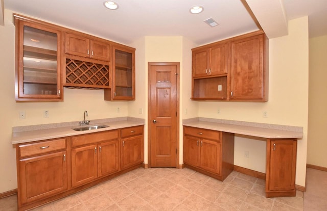 765 Safer Ct, Brookfield, WI 53045 - kitchen with a sink, recessed lighting, and brown cabinets