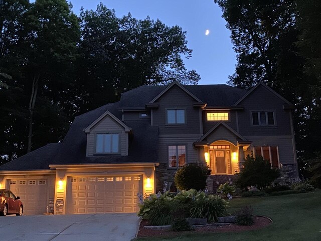 765 Safer Ct, Brookfield, WI 53045 - craftsman inspired home with driveway, a front lawn, and a garage