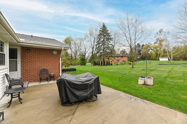 view of patio featuring area for grilling