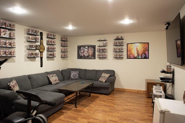 2193 Julie Ave, Sparta, WI 54656 - living area featuring recessed lighting, baseboards, and wood finished floors