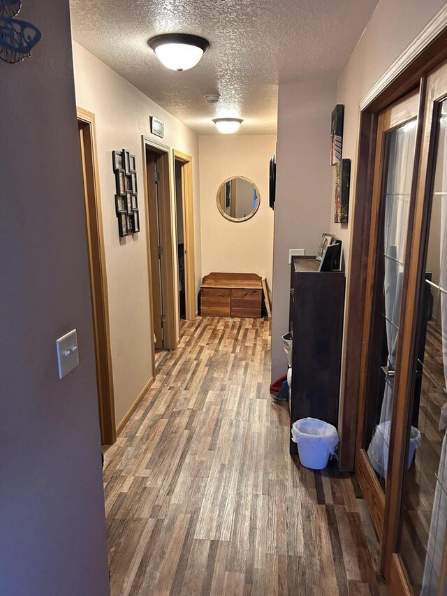 2193 Julie Ave, Sparta, WI 54656 - corridor featuring a textured ceiling and wood finished floors