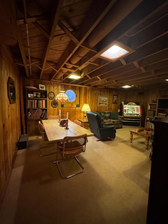 3216 Moorland Ave, Racine, WI 53405 - interior space with carpet floors and wooden walls
