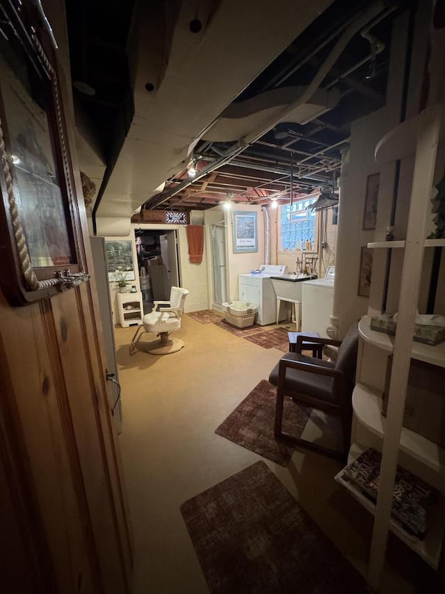 3216 Moorland Ave, Racine, WI 53405 - basement featuring separate washer and dryer and a sink