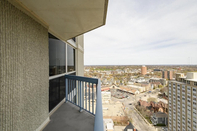 balcony with a view of city