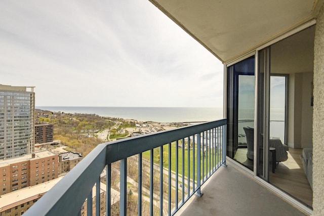 balcony with a water view