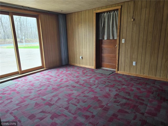 439 270th Ave, Cumberland, WI 54829 - unfurnished room featuring carpet floors, wooden walls, and baseboards