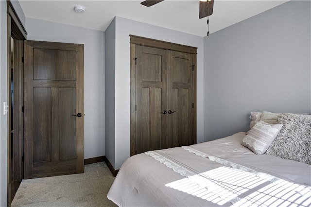 2931 Drier Rd, Eau Claire, WI 54701 - carpeted bedroom featuring baseboards, ceiling fan, and a closet