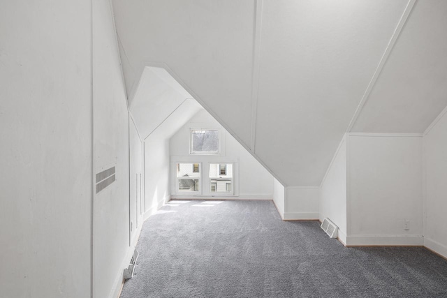 bonus room with carpet and vaulted ceiling