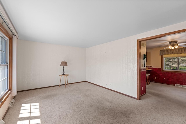 305 Hill Rd, Rosendale, WI 54974 - empty room featuring carpet floors, ceiling fan, and baseboards