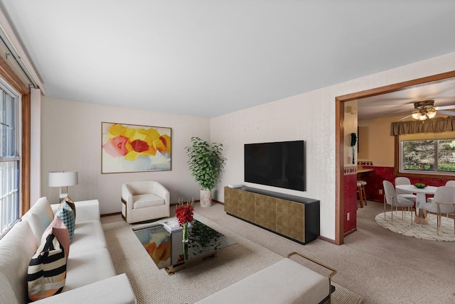 305 Hill Rd, Rosendale, WI 54974 - carpeted living room featuring ceiling fan