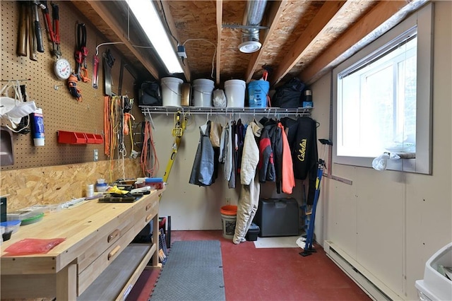 13195 Kavanaugh Rd, Cable, WI 54821 - storage area with a baseboard heating unit