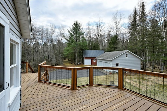 13195 Kavanaugh Rd, Cable, WI 54821 - deck featuring an outbuilding