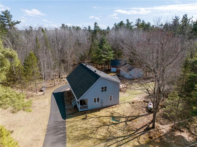 13195 Kavanaugh Rd, Cable, WI 54821 - birds eye view of property featuring a view of trees