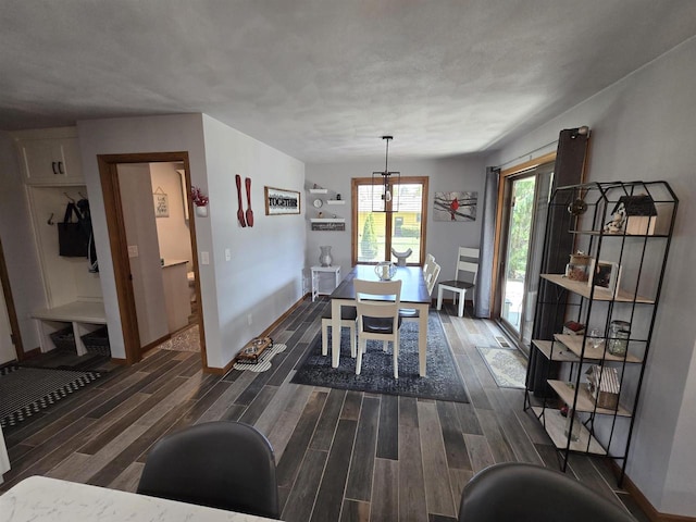 W6517 Greenwood Ct, Greenville, WI 54952 - dining area with dark wood-style floors and baseboards